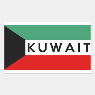 kuwait land flagga symbol namn rektangulärt klistermärke