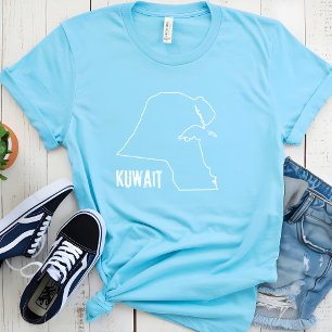 Kuwait Land Karta Kuwaiti National Boundary Shape T Shirt