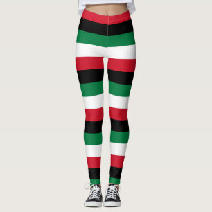 Kuwait National Flagga Färg Vågrät Stripe Leggings