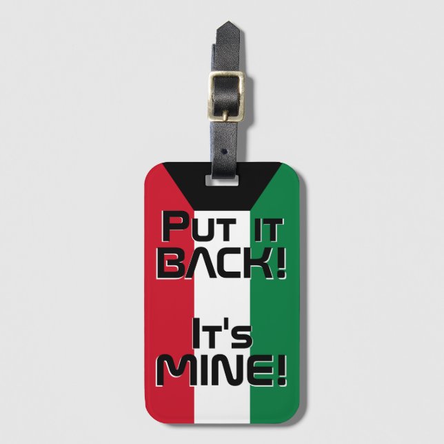 Kuwait National Flagga Funny Patriotic Bagagebricka (Framsida vertikal)