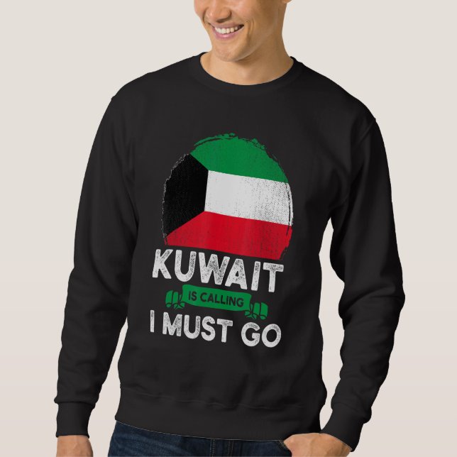 Kuwait ropar jag måste gå Kuwaitisk arv rötter Lång Ärmad Tröja (Framsida)