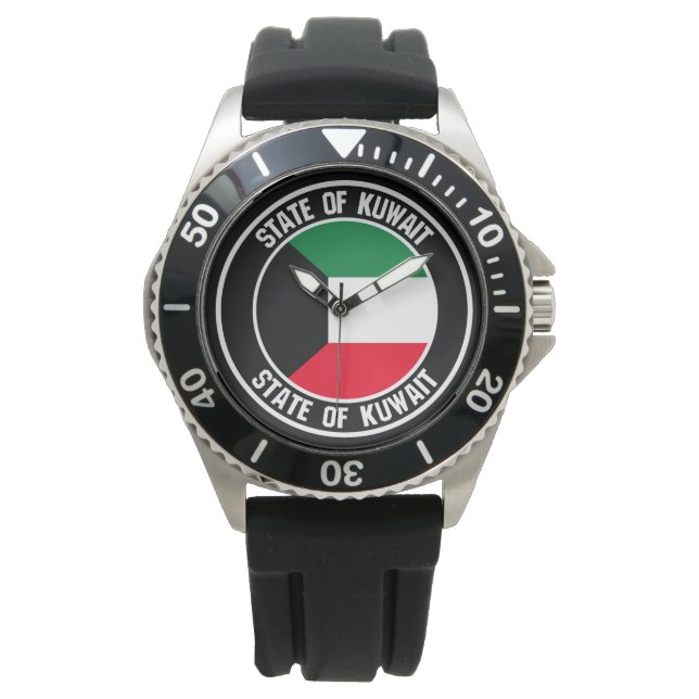 Kuwait Round Emblem Armbandsur (Framsida)