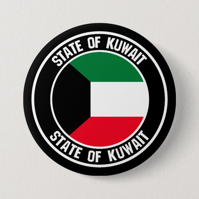 Kuwait Round Emblem Knapp (Framsida)