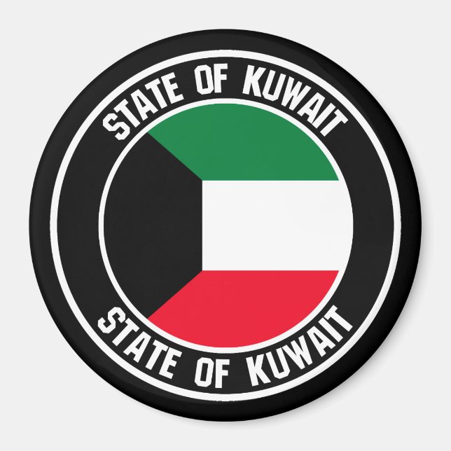 Kuwait Round Emblem Magnet (Framsidan)