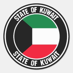 Kuwait Round Emblem Runt Klistermärke