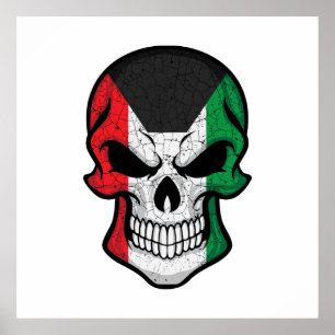 Kuwait Smiling Skull Flagga Poster