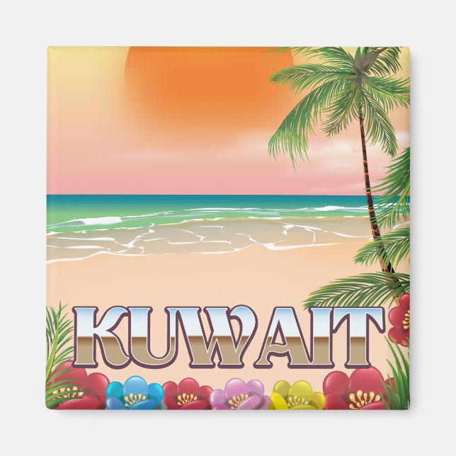 Kuwait strand reseresevärde magnet (Framsidan)