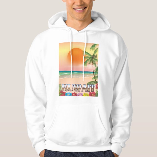 kuwait strand resor affisch hoodie (Framsida)