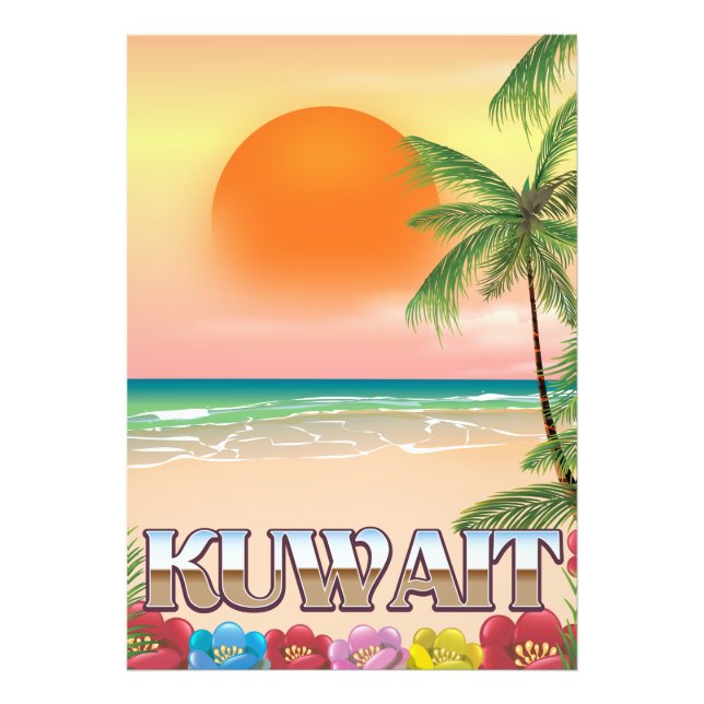 Kuwait strand resoraffisch fototryck (Framsidan)