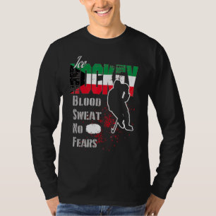 Kuwait Supporter Blood Sweat No Fears Ice Hockey T Shirt
