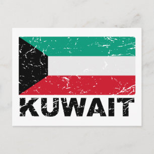 Kuwait Vintage Flagga Vykort