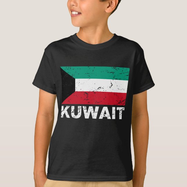Kuwait vintageflagga tee shirt (Framsida)