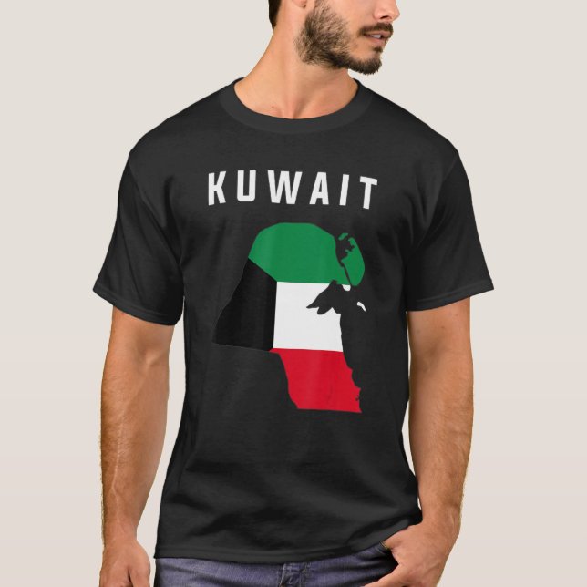 Kuwaiti Flagga Inside Karta i Kuwait Tee (Framsida)