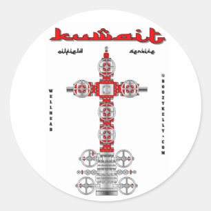 Kuwaiti Oil Fält,well Head,Sticker,Oil,Gas,Rigs Runt Klistermärke