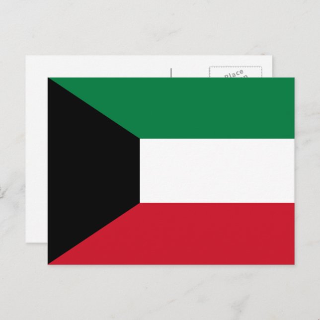 Kuwaitisk flagga, Kuwaits flagga Vykort (Fram/baksida)