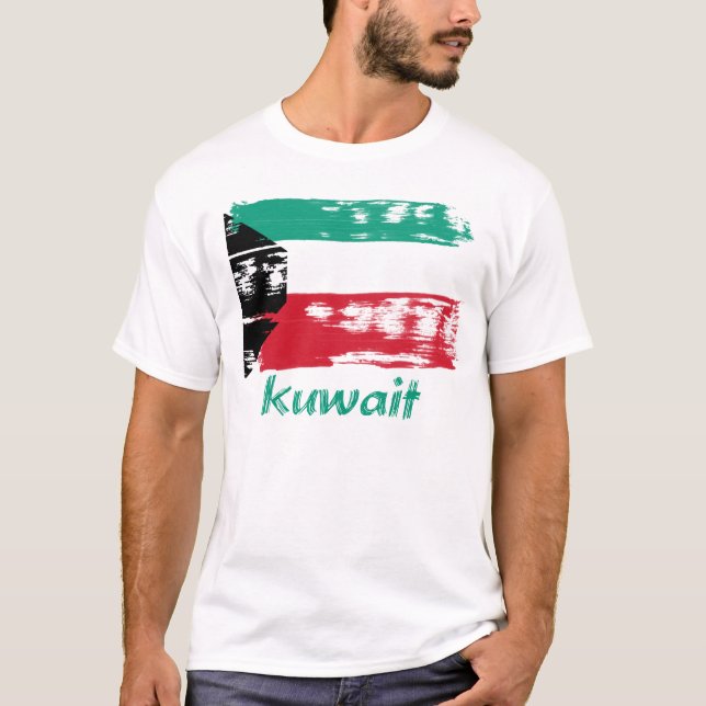 Kuwaitisk grungeflaggadesign tee (Framsida)
