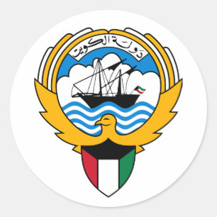 Kuwaits emblem runt klistermärke