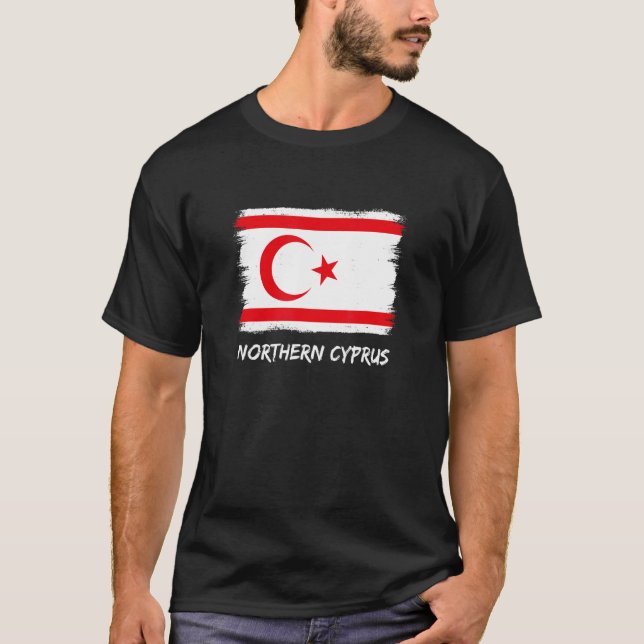 Kuzey Kibris norra Cypern Flagga T Shirt (Framsida)