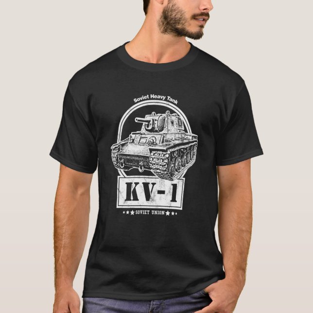 Kv 1 Heavy Tank Sovjetunionen WW2 Tank T Shirt (Framsida)