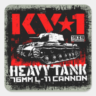 KV-1 Sovjets tunga tank Fyrkantigt Klistermärke