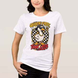 Kvacka först, Tänk sen Cool Gangster Anka Gatuv T Shirt