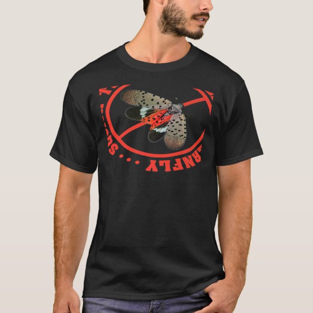 Kvadra den spridda bondflugan Hunter invasiva pest T Shirt (Framsida)