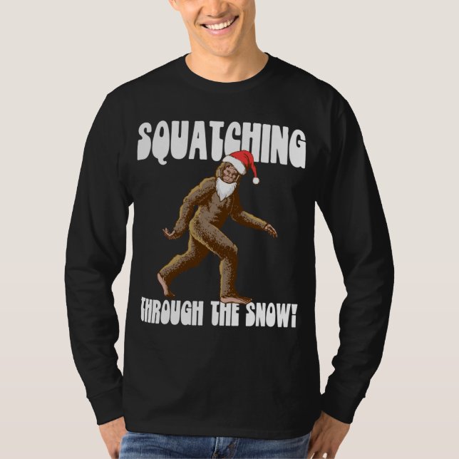 Kvadra genom Snö-julens strupe Sant T Shirt (Framsida)