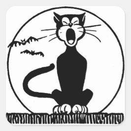 KVADRAKTKLACKER MED SVART KLACK CAT FYRKANTIGT KLISTERMÄRKE