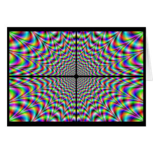 kvadranter av kaosar (den optiska illusionen) hälsningskort