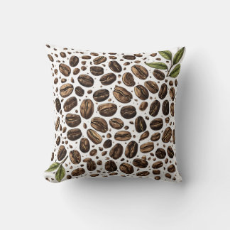 Kvadrat av kaffebönor kudde