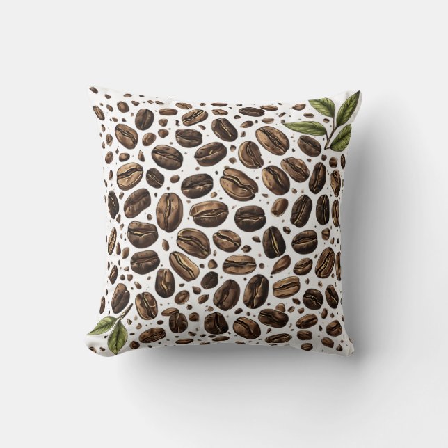 Kvadrat av kaffebönor kudde (Framsida)