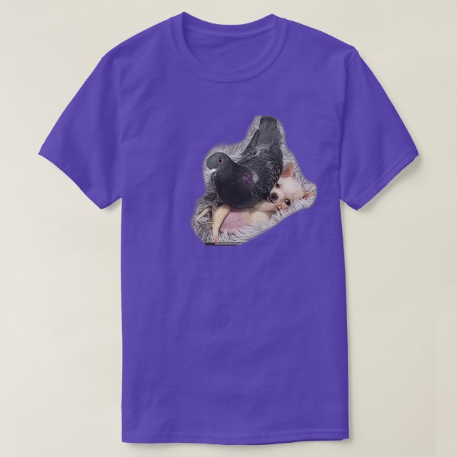 Kvadrat en hund och duva t shirt (Design framsida)