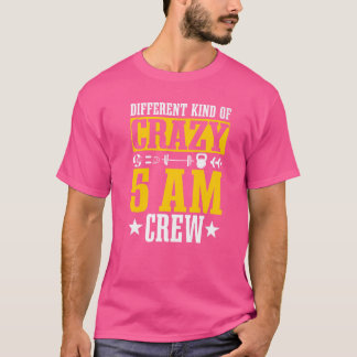 Kvadrat med 5 dagars Crew Gym-citat T Shirt