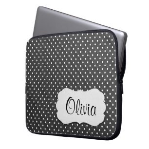 Kvadrat Polka dots med Namn Laptop Fodral