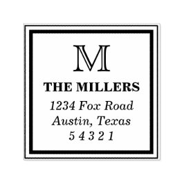 Kvadrat Ram Adress Frimärke Självfärgande Stämpel