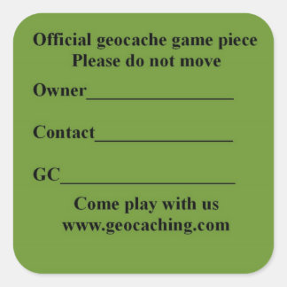 Kvadratcacheminnet är tillåtet fyrkantigt klistermärke