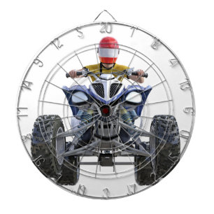 Kvadratcykel ATV som poppar en Wheelie till Darttavla