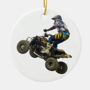 kvadratcykel julgransprydnad keramik