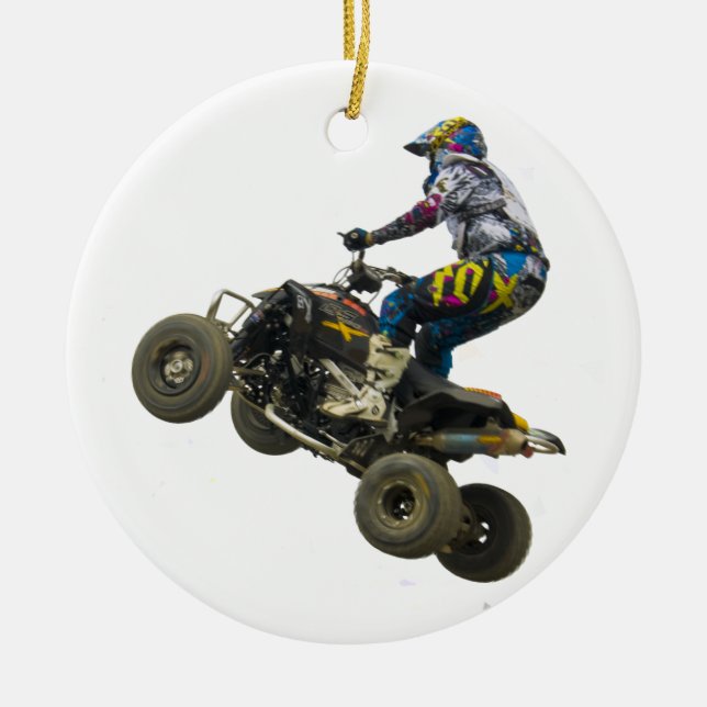 kvadratcykel julgransprydnad keramik (Framsidan)