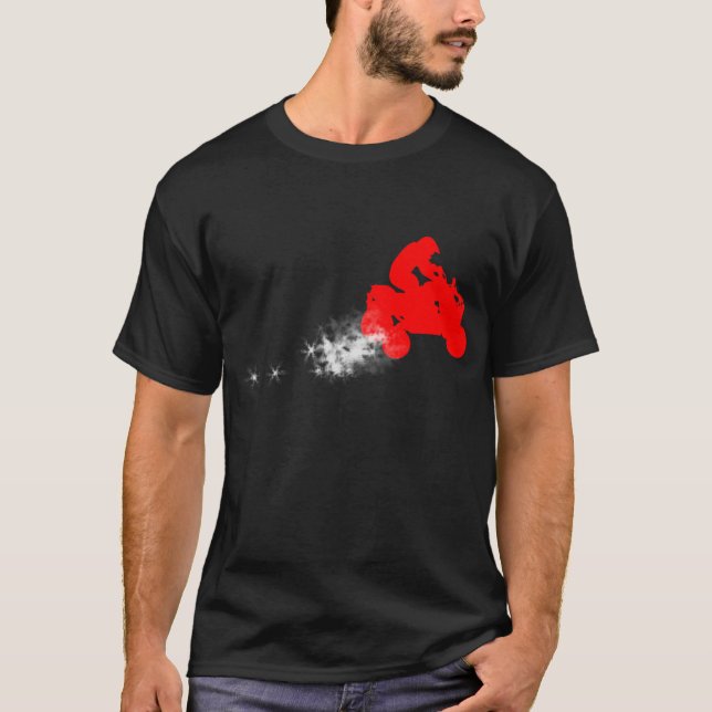 kvadrater. enkelt. rött tee shirt (Framsida)