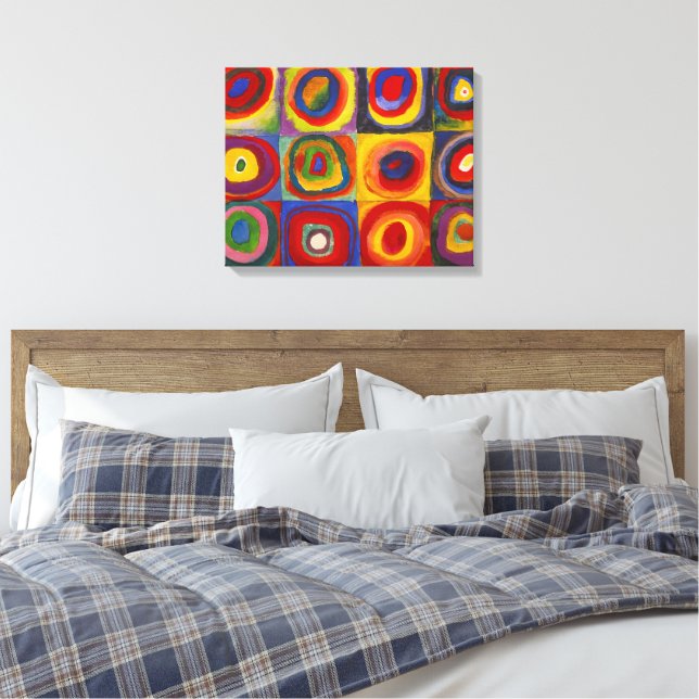 Kvadrater med koncentriska cirklar | Kandinsky | Canvastryck (Insitu (sovrum))