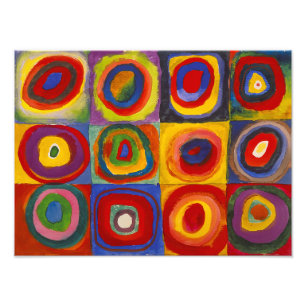Kvadrater med koncentriska cirklar Kandinsky Fototryck