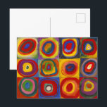 Kvadrater med koncentriska cirklar | Kandinsky | Vykort<br><div class="desc">Studie av färg: Fack med Concentric Circles är en 1913-målning av Wassily Kandinsky.</div>