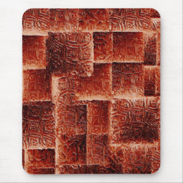 Kvadrater med mörk och ljusröd väggstruktur musmatta