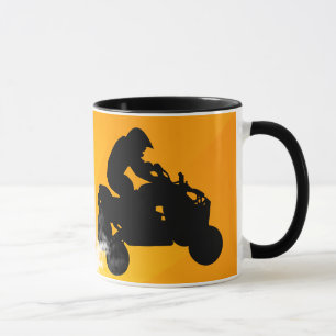 kvadrater. orange sunset. mugg