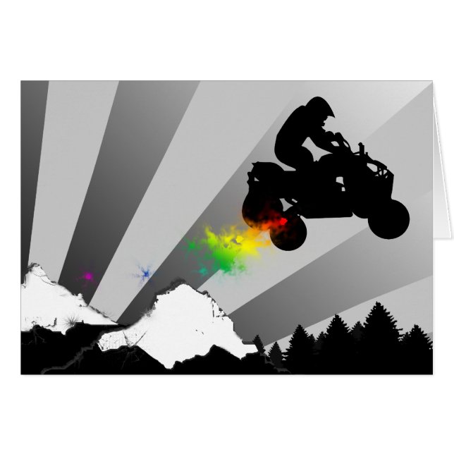 kvadrater. regnbågesunset. OBS kort (Framsidan Horizontal)