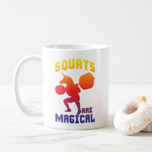 Kvadraterna är magiska - Unicorn Leg Day - Lustigt Kaffemugg