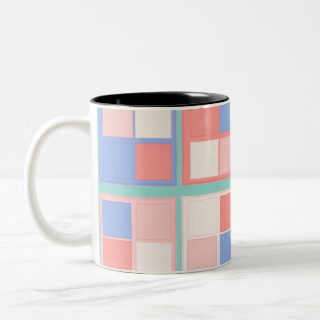 Kvadraterna Färg Två-Tonad Mugg (Vänster)
