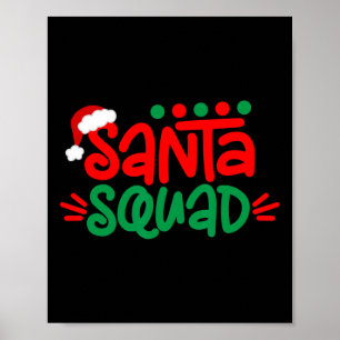 Kvadratfamiljen Matchning av Julafton Santa Squad Poster