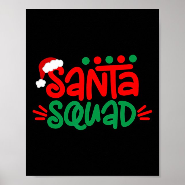 Kvadratfamiljen Matchning av Julafton Santa Squad Poster (Framsidan)
